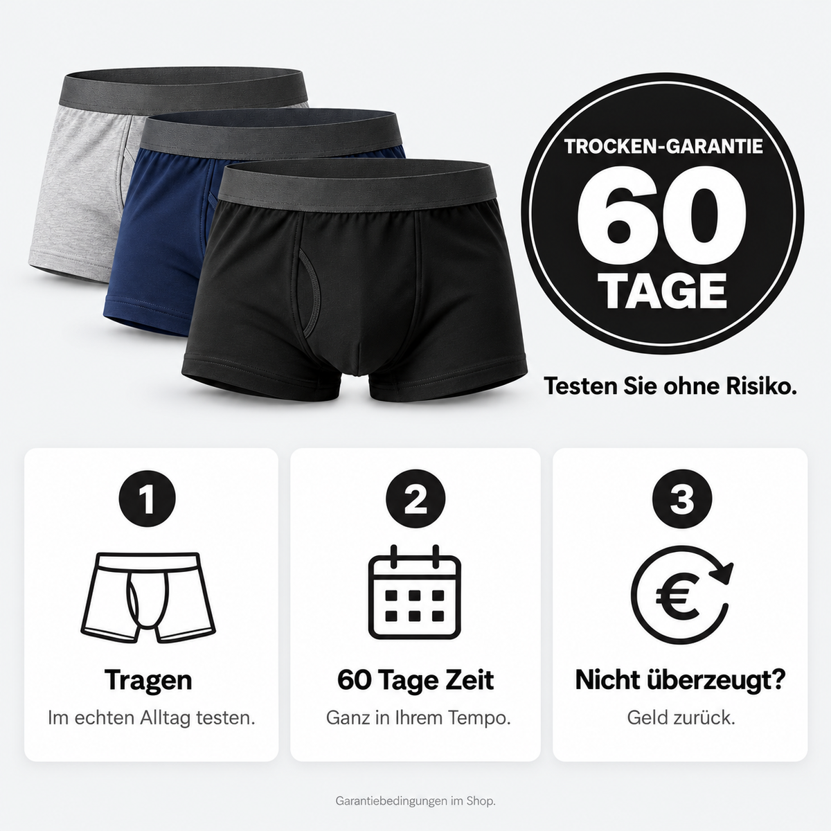 Boxershorts mit extra-starkem Auslaufschutz